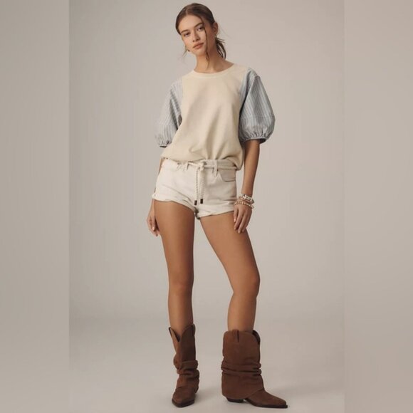 NWT Anthropologie Pilcro XS Woven Puff-Sleeve‎ Top - Picture 3 of 9